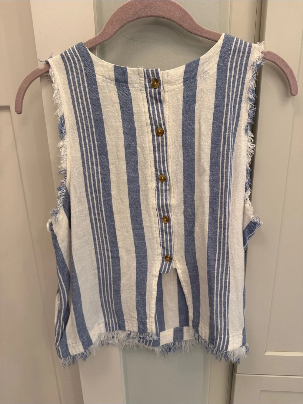 Altar'd State Blue and White Striped Top - Picture 3 of 7